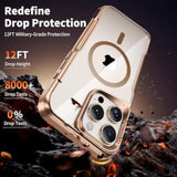 4 In 1,Ergonomic Magnetic For Iphone 16 Pro Case,With 2Pcs Tempered Screen Protector + 1Pcs Lens Protector,Military Grade Drop Protection (Gold, Only For Iphone 16 Pro, 6.3'')