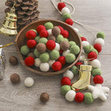 Christmas Diy Decor 100% Natural Wool Felt Balls Beads 2Cm 50Pcs Red Green White Elk Color
