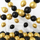 Black Gold Link Balloons 60pcs Metallic Latex for Party Decorations