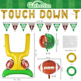 Football Party Supplies Kit - Touchdown Letter Balloon, Goal Post & Football Shaped Foil Balloons, Round 'Touchdown!' Foil Balloons, And Banner For Birthday, Game Day, Tailgate Party Decorations