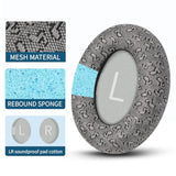 Headphones Replacement Ear Pads, Cushions For Bose Noise Cancelling Headphones 700?Nc700? Noise Cancelling Over-Ear Improved Durability, Breathable Cotton Fabric With Musical Notes Print, Grey