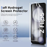 [2+2Pack For Samsung Galaxy Z Flip 5 Screen Protector,2 Pack Soft Flexible Epu Inner Film Z Flip 5 Screen Protector (Not Glass) 2 Pack 9H Camera Lens Protector,Anti-Scratch Case Friendly