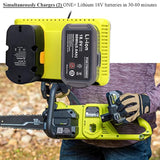 Replacement P117 Dual Charger for Ryobi 12V-18V One+ Batteries Fast Charging
