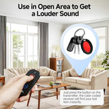 Key Finder with 100dB Loud Sound & 4 Receivers - Remote Finder Locator for Keys, Wallet, TV Remote, Pets, 131ft Range, No Phone or App Needed,