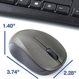 Verbatim Wireless Silent Mouse & Keyboard Combo - 2.4GHz with Nano Receiver - Ergonomic, Noiseless, and Silent for Mac and Windows - Graphite (99779)