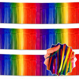 3 Pack 10 Ft Dark Rainbow Foil Fringe Garland Metallic Streamers Tinsel Banner Wall Hanging Garland Backdrop For Parade Floats, Halloween, Christmas, Thanksgiving, New Year Party Decorations