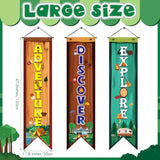 3 Pcs Camping Banners Party Decorations Camping Porch Sign Camper Adventure Door Banners Wall Decor For Camper Adventure Theme Birthday Celebrating Baby Shower Classroom Decorations