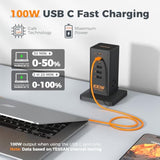 Charging Station Pd 100W, 9-In-1 Usb C Power Strip For Iphone 16/15, Macbook, Tablet, Desktop Phone Fast Charger With 3 Ac, 3 Usb-A Ports, Home Drom Office Accessories