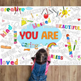 Positive Coloring Poster For Kids Giant You Are Coloring Poster Large Positive Affirmations Coloring Tablecloth Jumbo Coloring Books For Kids Classroom Home Birthday Party Supplies