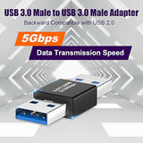 [4 Pack Usb-A 3.0 Male To Usb-A 3.0 Male Adapter, Usb 3.0 Converter Coupler Ex