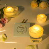 Floating Candle Flicker Wax Led Floating Candles Flameless Batteries Power Tea Lights Water Activated For Wedding Home Party Centerpiece Vases Bath Outdoor Pool Pond Decor (12 Pack, Warm White-Rose)