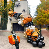 Summerween Balloon Garland Kit: Orange, Black, Gold Halloween Party Decor