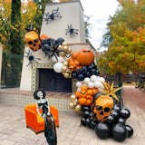 Summerween Balloon Garland Kit: Orange, Black, Gold Halloween Party Decor
