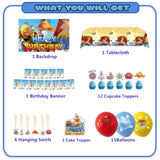 Anime Theme Birthday Party Supplies Decorations Including Birthday Banner, Backdrop, Balloons, Hanging Swirls, Tablecloth, Cake Toppers For Kids Party