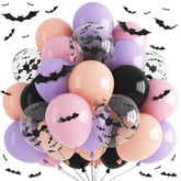 Halloween Balloon Arch Kit with Spider Star Foil Balloons & Bat Stickers Party Decor