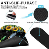 Yellow Sunflower Daisies Desk Mat, Turtle Leaves Floral Mouse Pad Set 4-In-1 Large Mousepad+Keyboard Wrist Rest+Mouse Wrist Rest+Coaster With Ergonomic Design, Non-Slip Mat