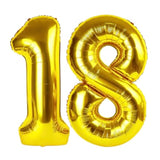 Gold Number 18 Balloon 40 Inch, 18 Number Balloons, 18Th Gold Birthday Decorations, 18 Year Old Girls Boys Golden Party Supplies