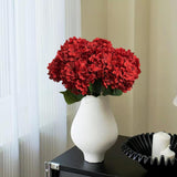 8 Pcs Large Hydrangea Artificial Flowers 27.5 Inches Realistic Single Long Stem Full Faux Silk Hydrangea Bouquets Flowers Arrangements Home Decor Diy Wedding Centerpieces(Red)