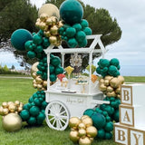 137Pcs Green Gold Balloon Arch Kit for Birthday Wedding Jungle Baby Shower