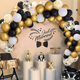 Black and Gold Balloon Kit: 72-Piece Confetti Party Decorations
