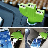 Cactus 3Usb Car Mount Charger, 12-24V Three Port Automotive Phone Charger Adapter, Compatible With 8 11 12 Plus Pro Max S9 S10 Note9, Universal For Suv, Truck, Rv, Van, Office, Home