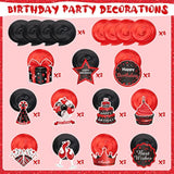 30 Pcs Red And Black Happy Birthday Hanging Swirls Party Decors Birthday Party Hanging Swirl Decorations Red Streams Ceiling Decors For Party Decorations Supplies