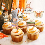 24 Pcs Storybook Baby Shower Cupcake Toppers Welcome Baby Cake Decorations