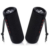 X21 Dual Portable Bluetooth Speakers Waterproof Outdoor Wireless Stereo Pairing With Fm Radio, Micro Sd Card, Ipx6, Aux Jack 30W For Home, Office, Party And Travel (Pack 2 Black)