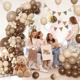 138pcs Brown Beige Balloon Arch Kit for Baby Shower, Wedding, or Birthday Decor
