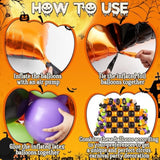 143Pc Halloween Balloon Arch Kit – Black & Orange Foil Wall Backdrop with Bats