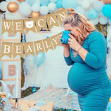 We Can Bearly Wait Banner 6ft Burlap Teddy Bear Baby Shower & Birthday Decor