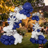Navy Blue Balloon Arch Kit: Silver Star Party Decor (146pcs)