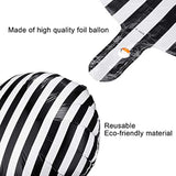 12 Pieces 18 Inch Black And White Striped Balloons Decoration Foil Aluminum Helium Balloons For Birthday Party, Baby Shower, Halloween, Ceremonies, Holiday Parties Decoration