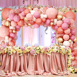 147 Pcs Rose Gold Balloon Arch Kit – Pink, Gold, White & Confetti Balloons for Parties