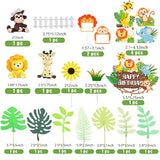 Jungle Safari Animal Cake Toppers And Decorations For Theme Party, Baby Showers, Kid Birthday Party Supplies