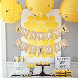 Happy Bee Day Burlap Banner Bumblebee Themed Baby Shower Birthday Party Decorations Rustic Gifts For Boys Girls