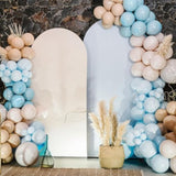 Dusty Blue Balloon Arch Kit,122Pcs Light Blue Sand White Metallic Gold Matte Balloons For Kids Boy Baby Shower Decorations Wedding Graduation Bridal Engagement Birthday Party Supplies