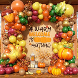 Fall Balloon Arch Kit: Orange, Burgundy, Gold Thanksgiving Decor (144pcs)