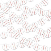 Pre-Strung 6 Pieces Baseball Banner Baseball Party Decorations, Base Ball Paper Garland Bunting Decor For Sports Theme Birthday Baby Shower Party Supplies Favors