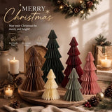 6 Pcs Neutral Paper Christmas Tree Honeycomb Table Centerpiece