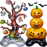2Pc Extra Large Halloween Foil Balloons – Pumpkin & Dead Tree Decorations