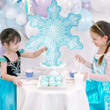 6 Pcs Blue Snowflake Balloons Large 36Inch Foil Mylar Balloons For Winter Christmas New Year Ice Snow Wonderland Frozen Themed Birthday Wedding Party Decorations
