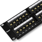 Patch Panel 48 Port Cat6 10G Support, Network Patch Panel Utp 19-Inch, Wallmou
