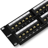 Patch Panel 48 Port Cat6 10G Support, Network Patch Panel Utp 19-Inch, Wallmou