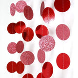Glitter Red Circle Dots Garland Kit For Party Hanging Decoration/Strea