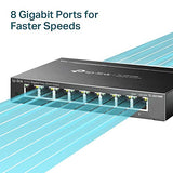 8 Port Gigabit Switch | Easy Smart Managed | Plug & Play | Desktop/Wall-Mount | Sturdy Metal W/ Shielded Ports | Support Qos, Vlan, Igmp And Lag (Tl-Sg108E)