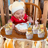 48Cs Cute Bear Cupcake Toppers For Birthday Party Cupcake Decorations Baby Shower Supplies