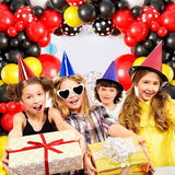 Black Yellow Red Balloon Garland Arch Kit, Balloons Arch With Red Black Dots Balloons for Birthday Party Baby Shower Decorations