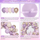 Dusty Purple Balloon Arch Kit 130 Lavender, Pink & Rose Gold Balloons for Party Decor