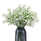 White Babys Breath Artificial Flowers Bulk, 10 Pcs Long Stem Fake Gypsophila For Wedding Bouquets Floral Arrangement Home Office Table Decoration